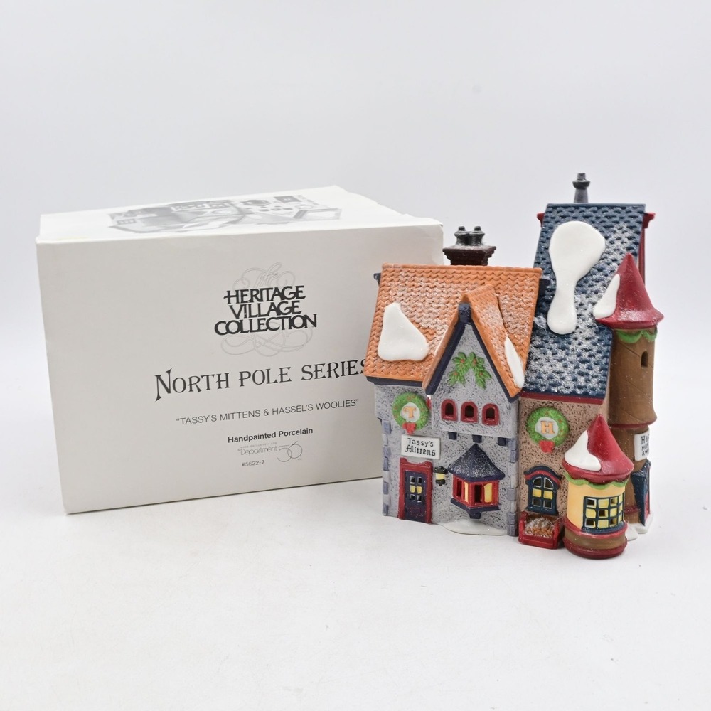Department 56 Tassy's Mittens & Hassel's Woolies North Pole Village 5622-7 Boxed